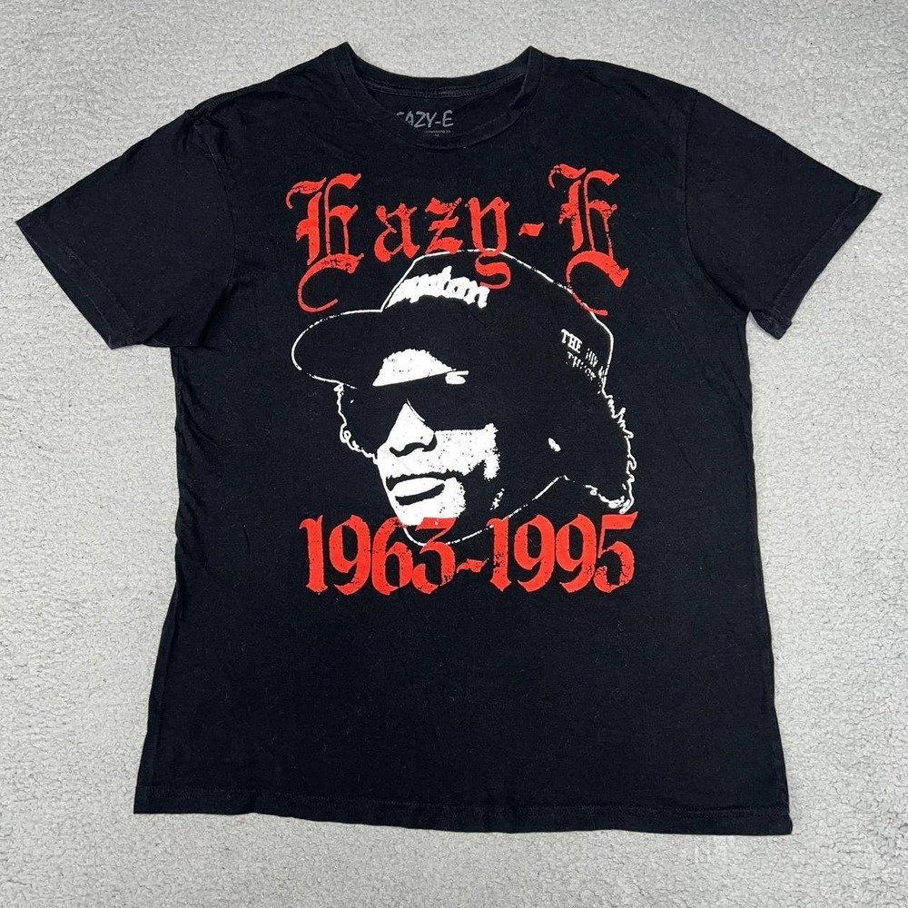 Eazy-E 2015 20 Year Memorial T Shirt Men Sz L Black Hip Hop Ruthless Records Tee